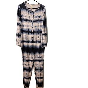 Lucky Brand Tie Dye Long Johns Pajamas Size Large NEW NWT